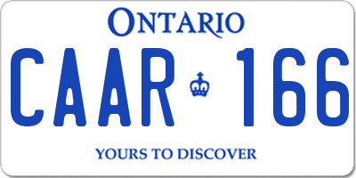 ON license plate CAAR166