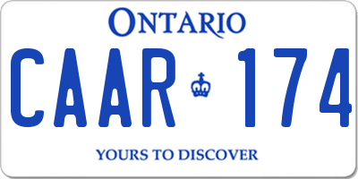 ON license plate CAAR174