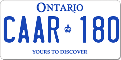 ON license plate CAAR180