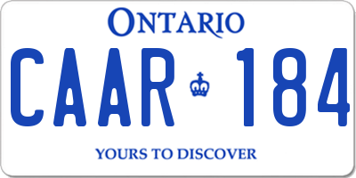 ON license plate CAAR184