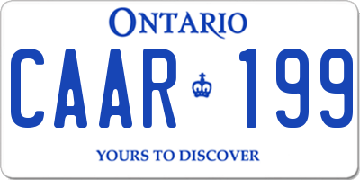 ON license plate CAAR199