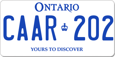 ON license plate CAAR202