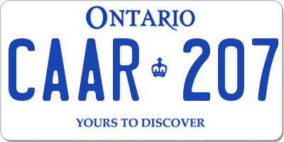 ON license plate CAAR207