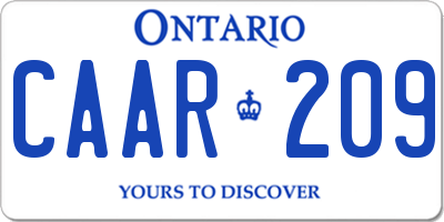 ON license plate CAAR209