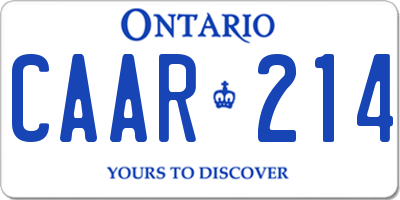 ON license plate CAAR214