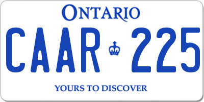 ON license plate CAAR225