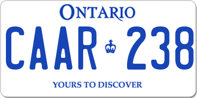 ON license plate CAAR238