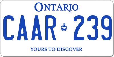 ON license plate CAAR239