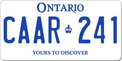 ON license plate CAAR241