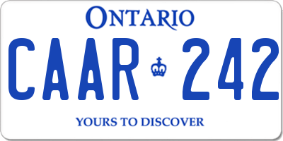 ON license plate CAAR242