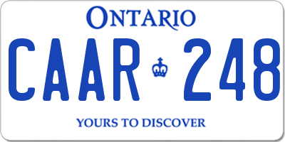 ON license plate CAAR248