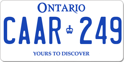 ON license plate CAAR249