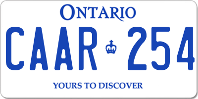 ON license plate CAAR254