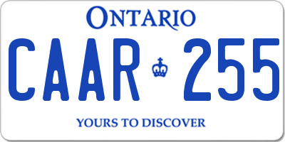 ON license plate CAAR255