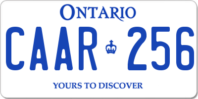 ON license plate CAAR256