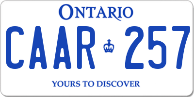 ON license plate CAAR257