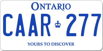 ON license plate CAAR277