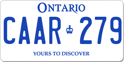 ON license plate CAAR279