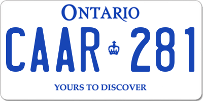 ON license plate CAAR281