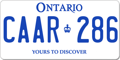 ON license plate CAAR286