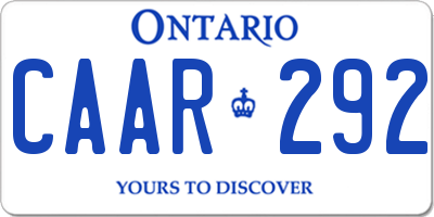 ON license plate CAAR292