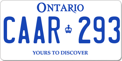 ON license plate CAAR293