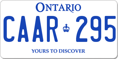 ON license plate CAAR295