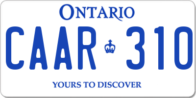 ON license plate CAAR310