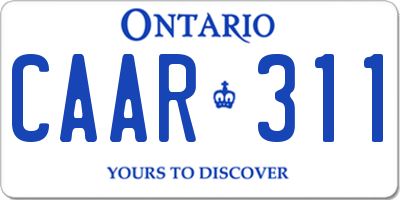 ON license plate CAAR311