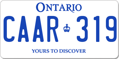 ON license plate CAAR319