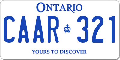 ON license plate CAAR321