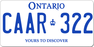 ON license plate CAAR322