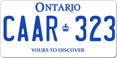 ON license plate CAAR323