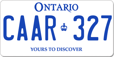 ON license plate CAAR327