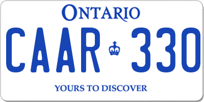 ON license plate CAAR330