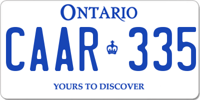 ON license plate CAAR335