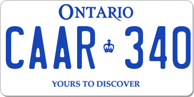 ON license plate CAAR340