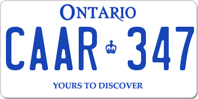 ON license plate CAAR347