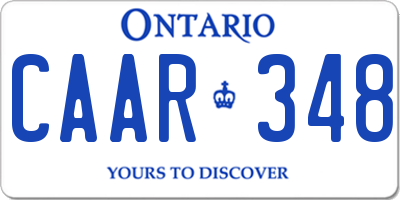 ON license plate CAAR348