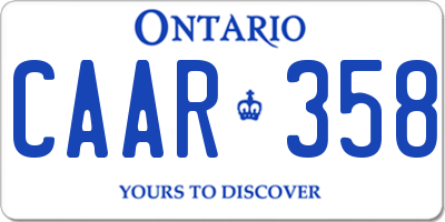 ON license plate CAAR358