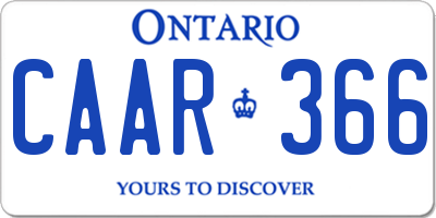 ON license plate CAAR366