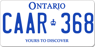 ON license plate CAAR368