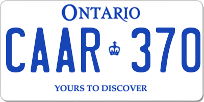 ON license plate CAAR370