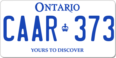 ON license plate CAAR373