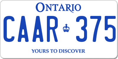 ON license plate CAAR375