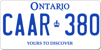 ON license plate CAAR380