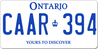 ON license plate CAAR394