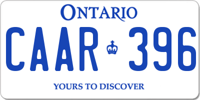 ON license plate CAAR396