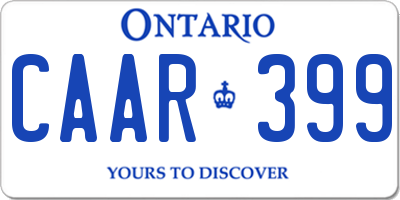 ON license plate CAAR399