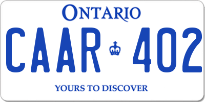 ON license plate CAAR402